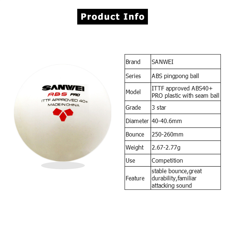 SANWEI ABS PRO 3-Star 40+ pelo - Table Tennis Olympics reseña y precio